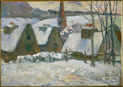 Breton Village in the Snow by Paul Gauguin